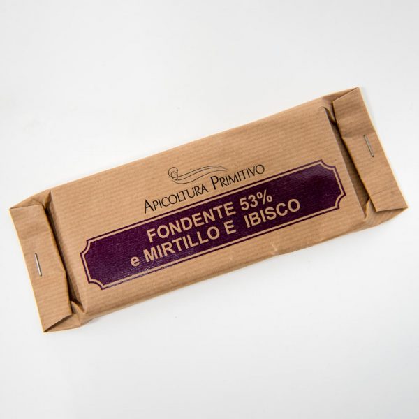 Cioccolato fondente 53% con mirtillo e ibisco