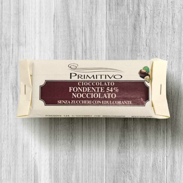Cioccolato fondente 54% nocciolato con edulcorante