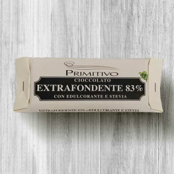 Cioccolato extrafondente 83% con edulcorante