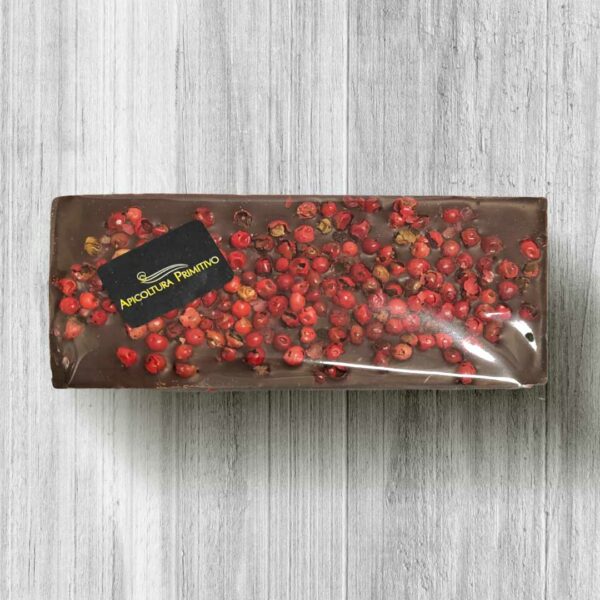 Cioccolato fondente 54% con pepe rosa in grani